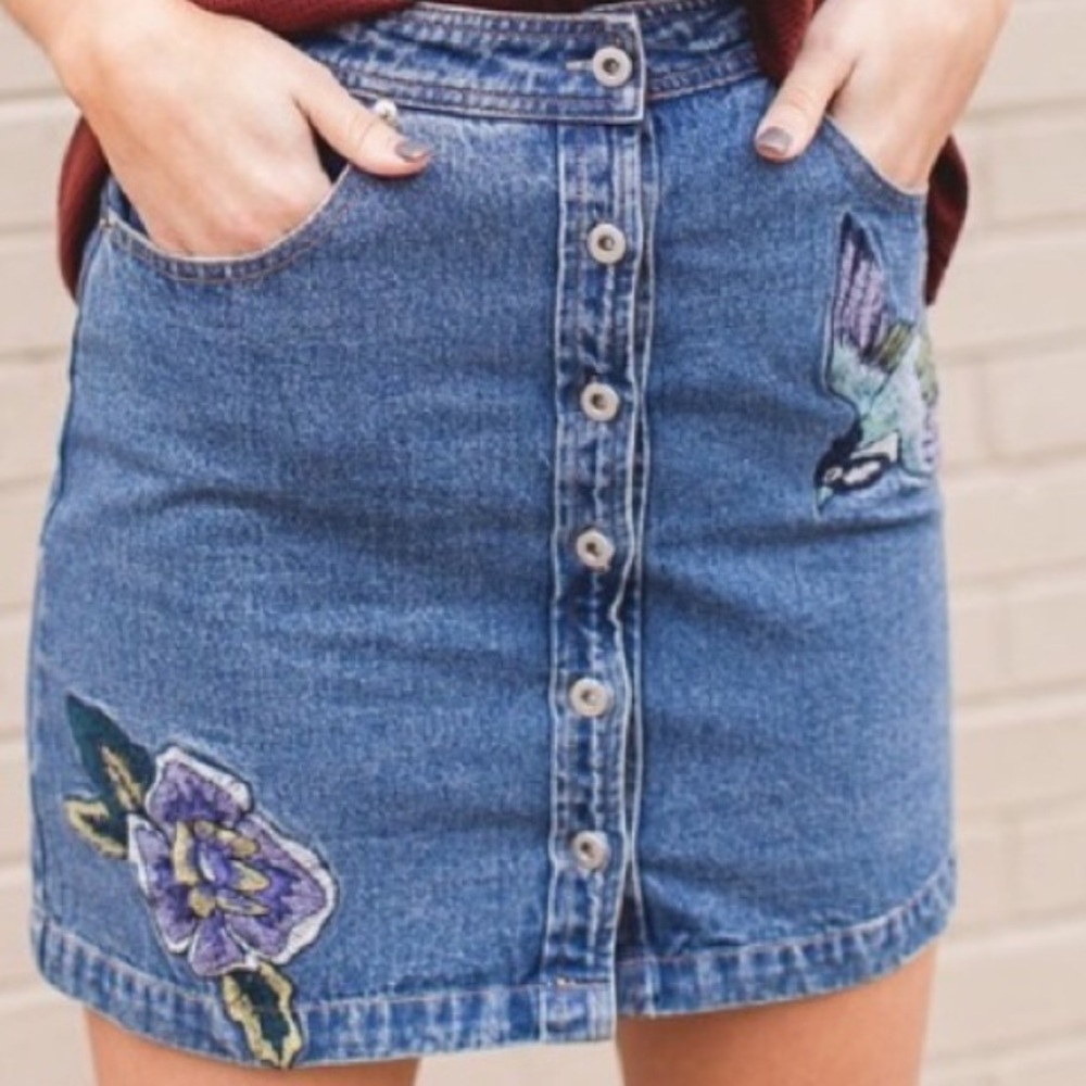 Honey Punch Denim Skirt